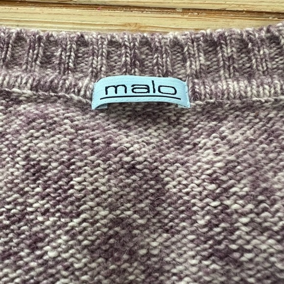 Malo 100 Percent Cashmere Plum Marled Knit Sweater Size Medium Made in Italy - Picture 5 of 7